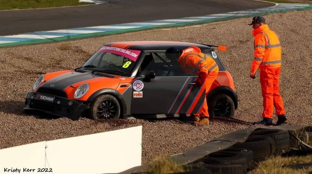 10 April 2022 — my first ever day as a marshal at Knockhill’s Post 3. Photo: Kristy Kerr.